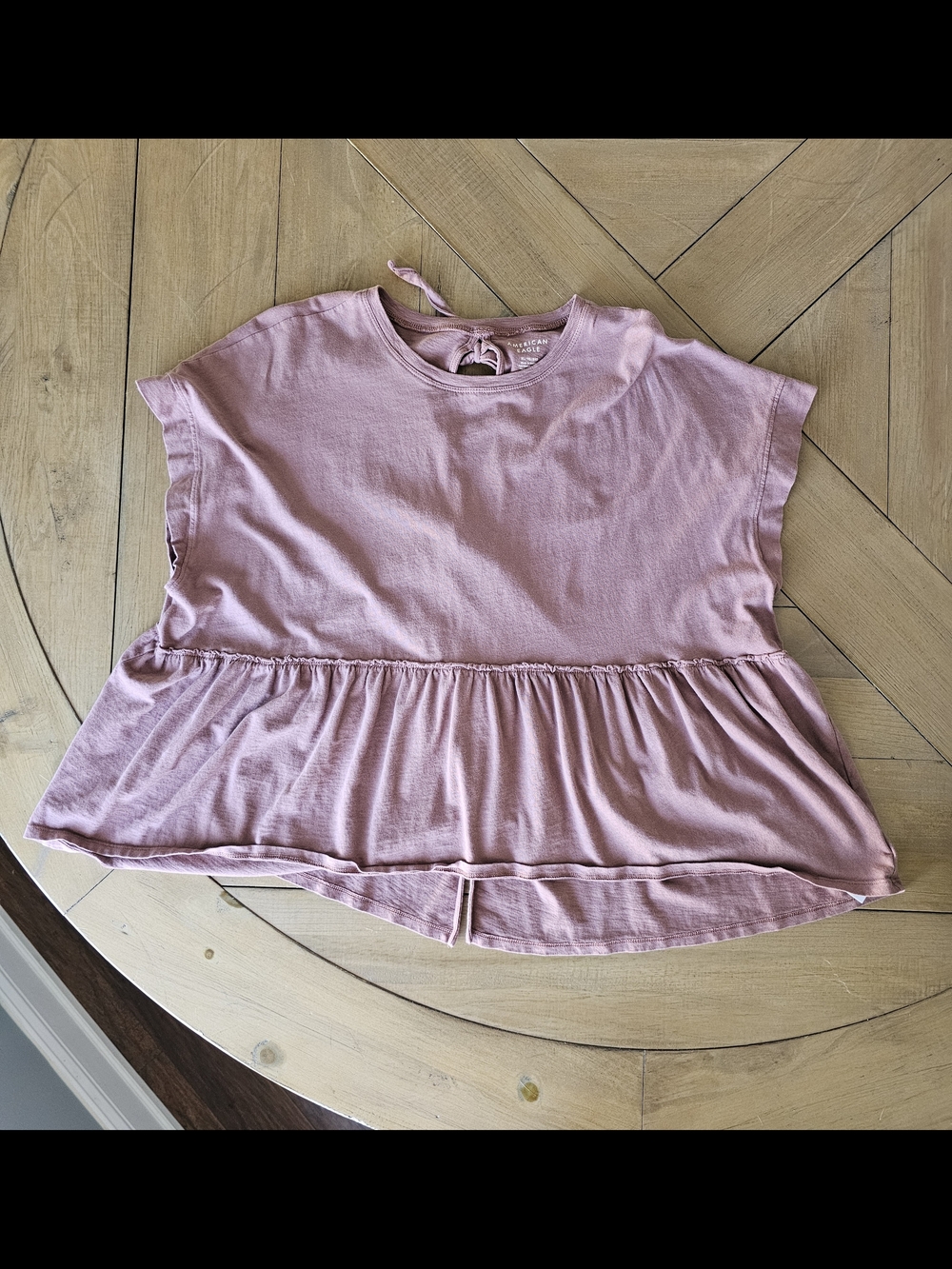 Girls' Pink Peplum Tee Top